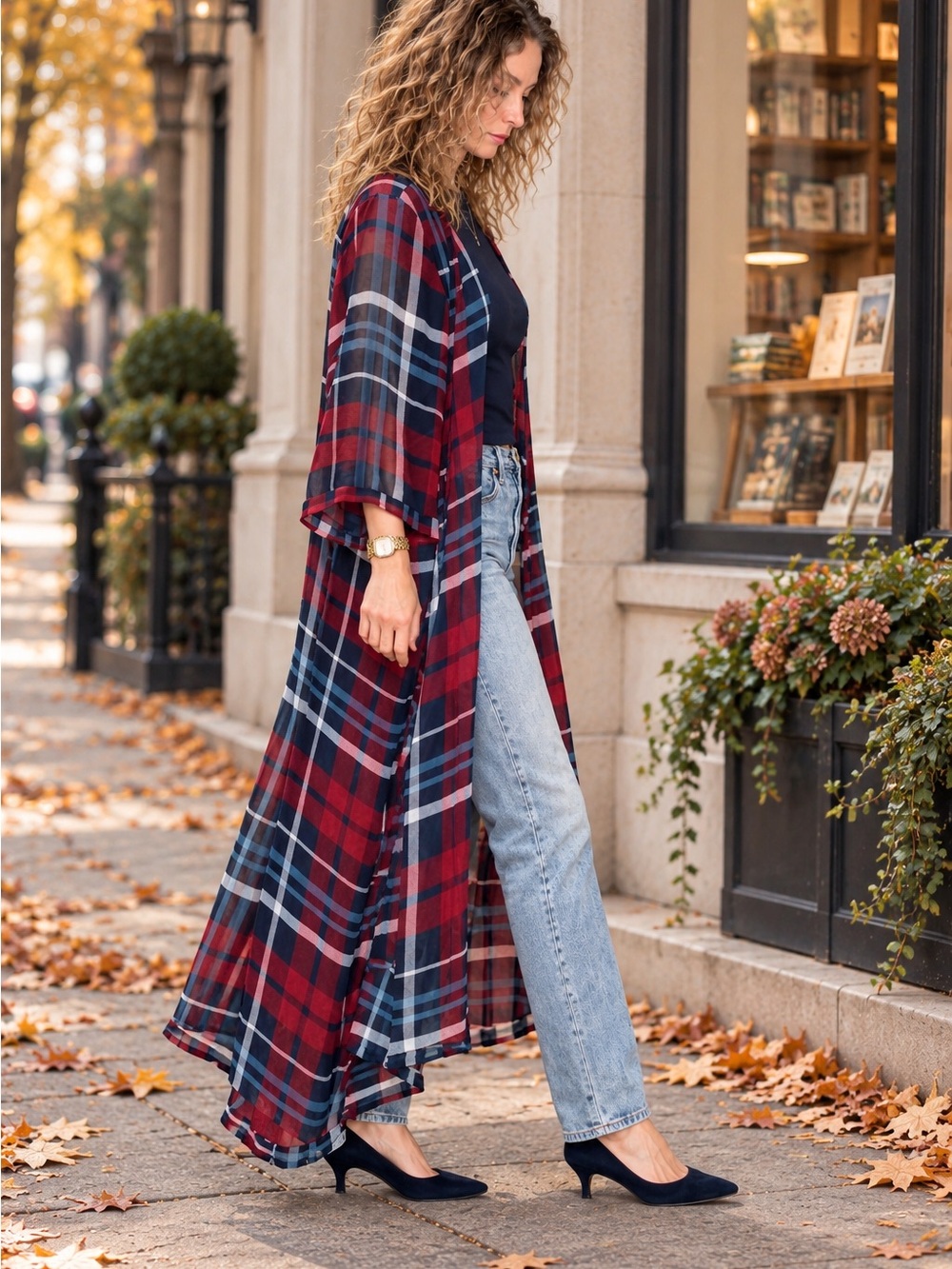 Plaid Maxi Kimono Duster | Fall 2026 |